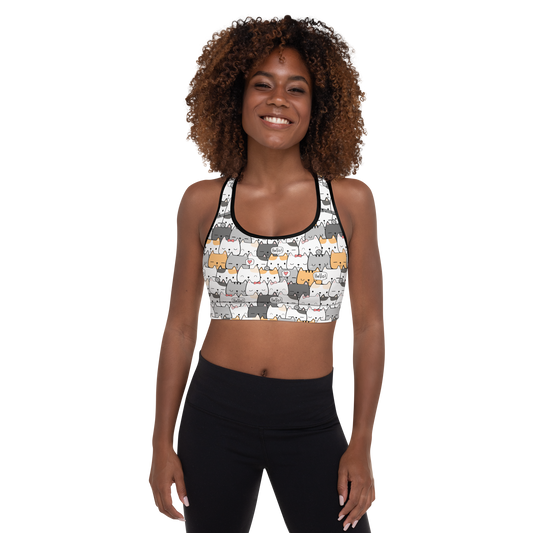 Cat Seamless Pattern Batch 01 | Seamless Patterns | All-Over Print Padded Sports Bra - #6