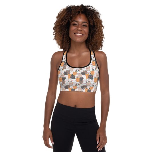 Cat Seamless Pattern Batch 01 | Seamless Patterns | All-Over Print Padded Sports Bra - #9