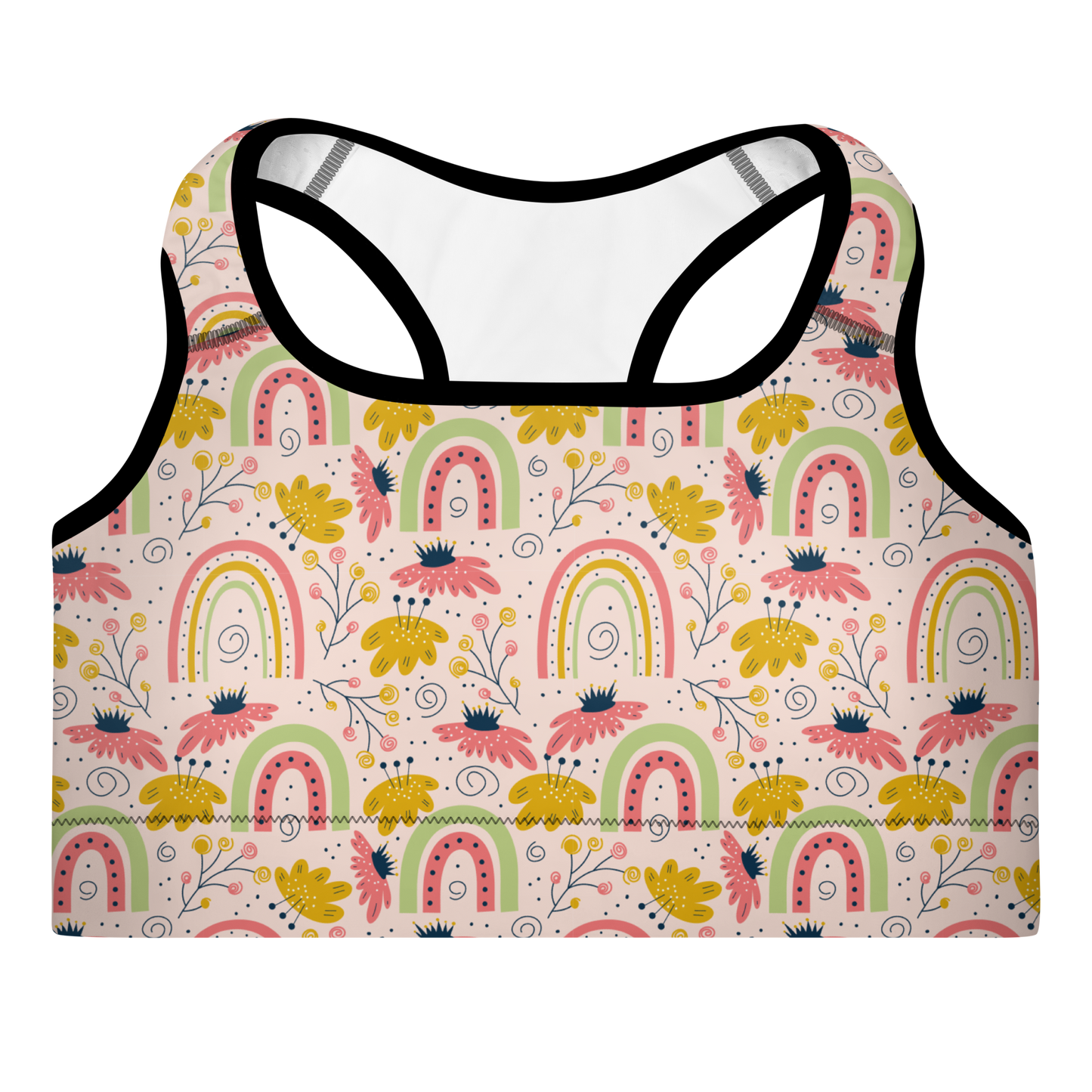 Scandinavian Spring Floral | Seamless Patterns | All-Over Print Padded Sports Bra - #7
