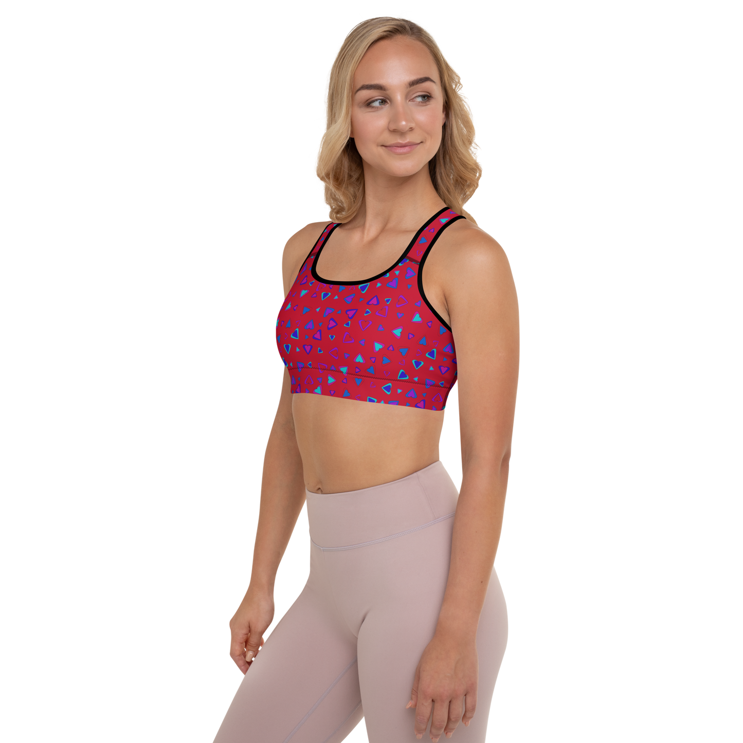 Rainbow Of Hearts | Batch 01 | Seamless Patterns | All-Over Print Padded Sports Bra - #1