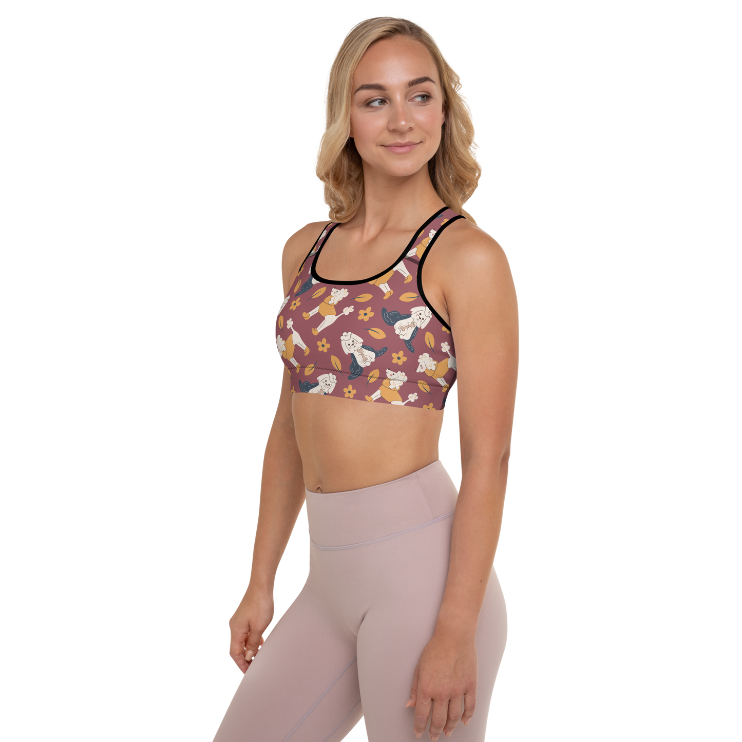 Cozy Dogs | Seamless Patterns | All-Over Print Padded Sports Bra - #9