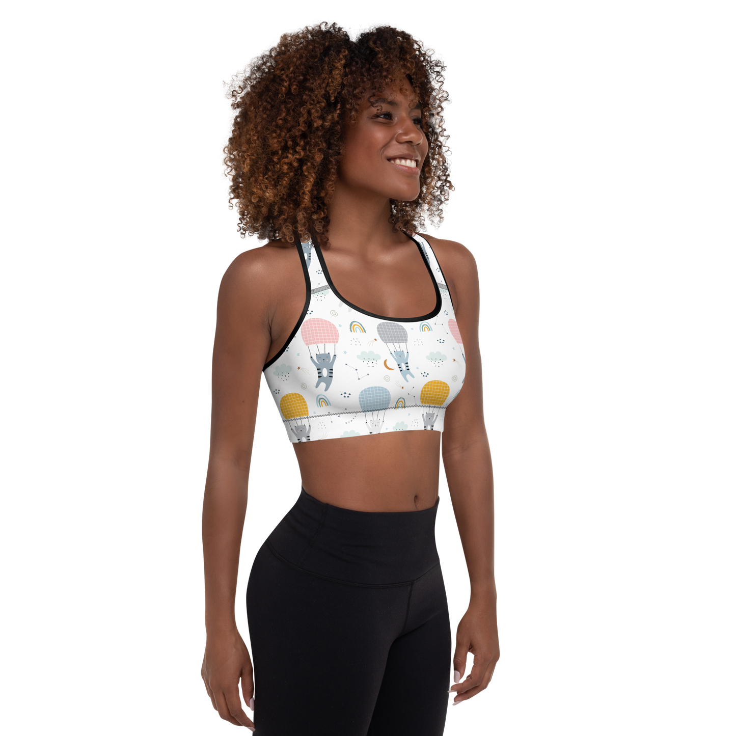 Cat Seamless Pattern Batch 01 | Seamless Patterns | All-Over Print Padded Sports Bra - #1