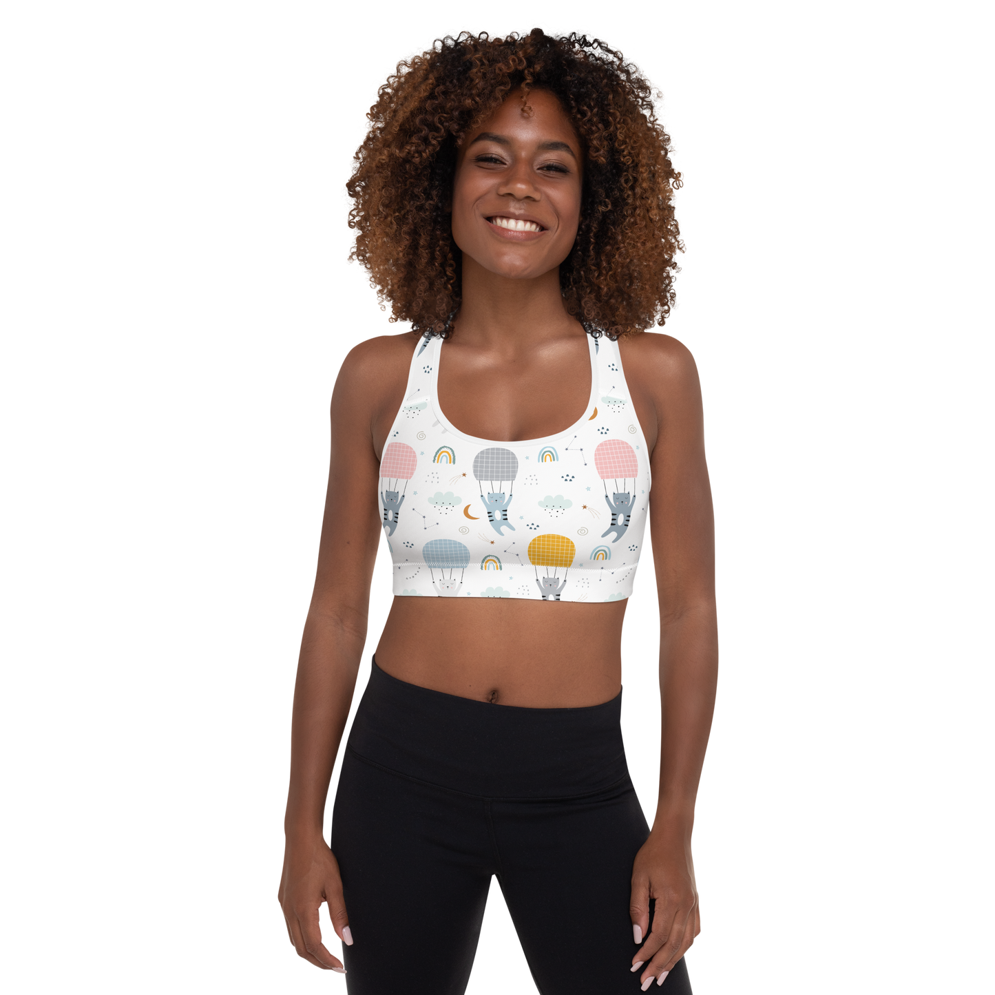 Cat Seamless Pattern Batch 01 | Seamless Patterns | All-Over Print Padded Sports Bra - #1