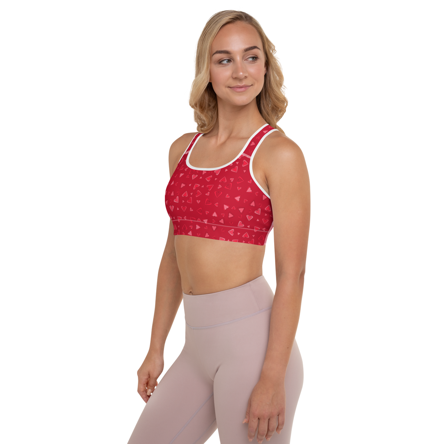 Rainbow Of Hearts | Batch 01 | Seamless Patterns | All-Over Print Padded Sports Bra - #11