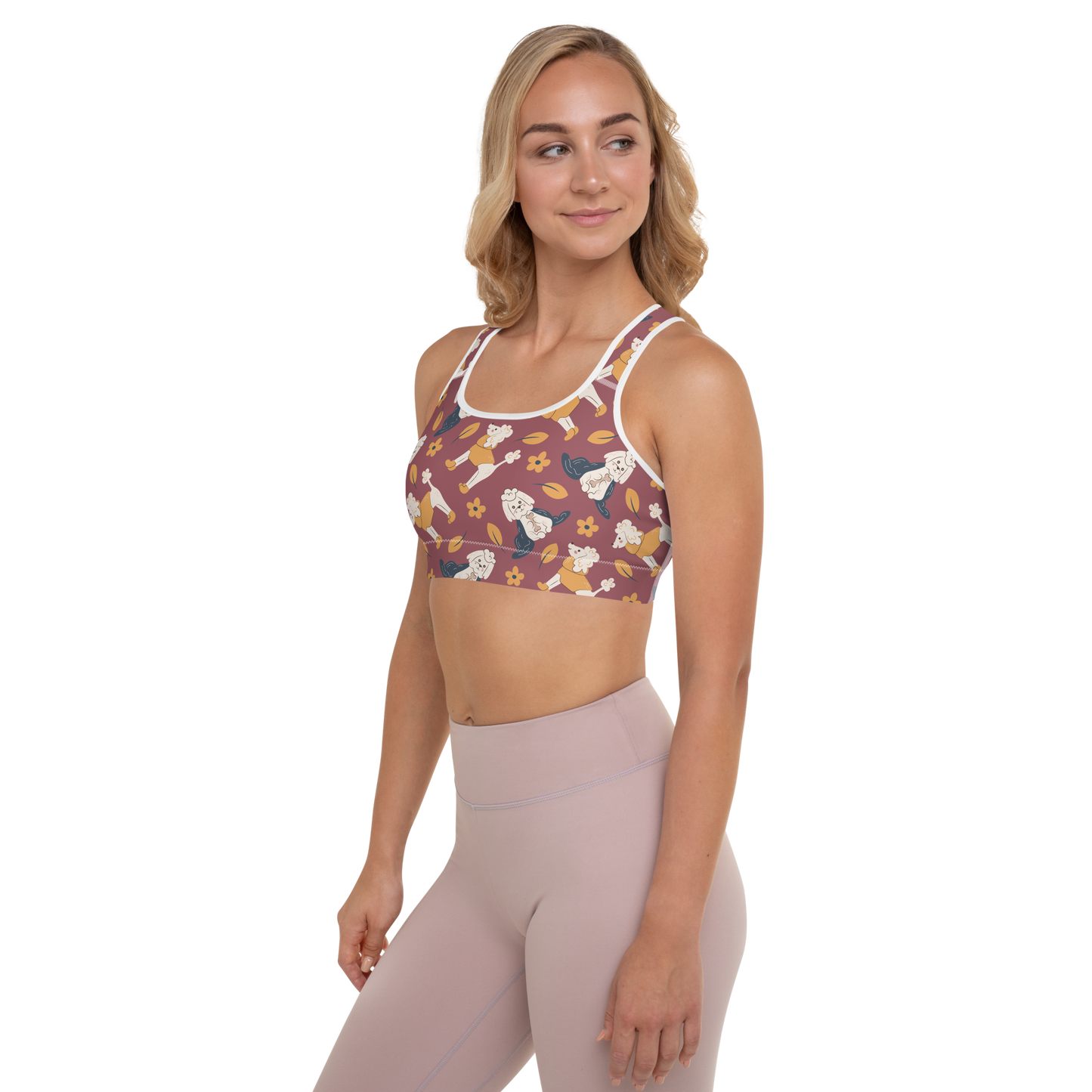 Cozy Dogs | Seamless Patterns | All-Over Print Padded Sports Bra - #9