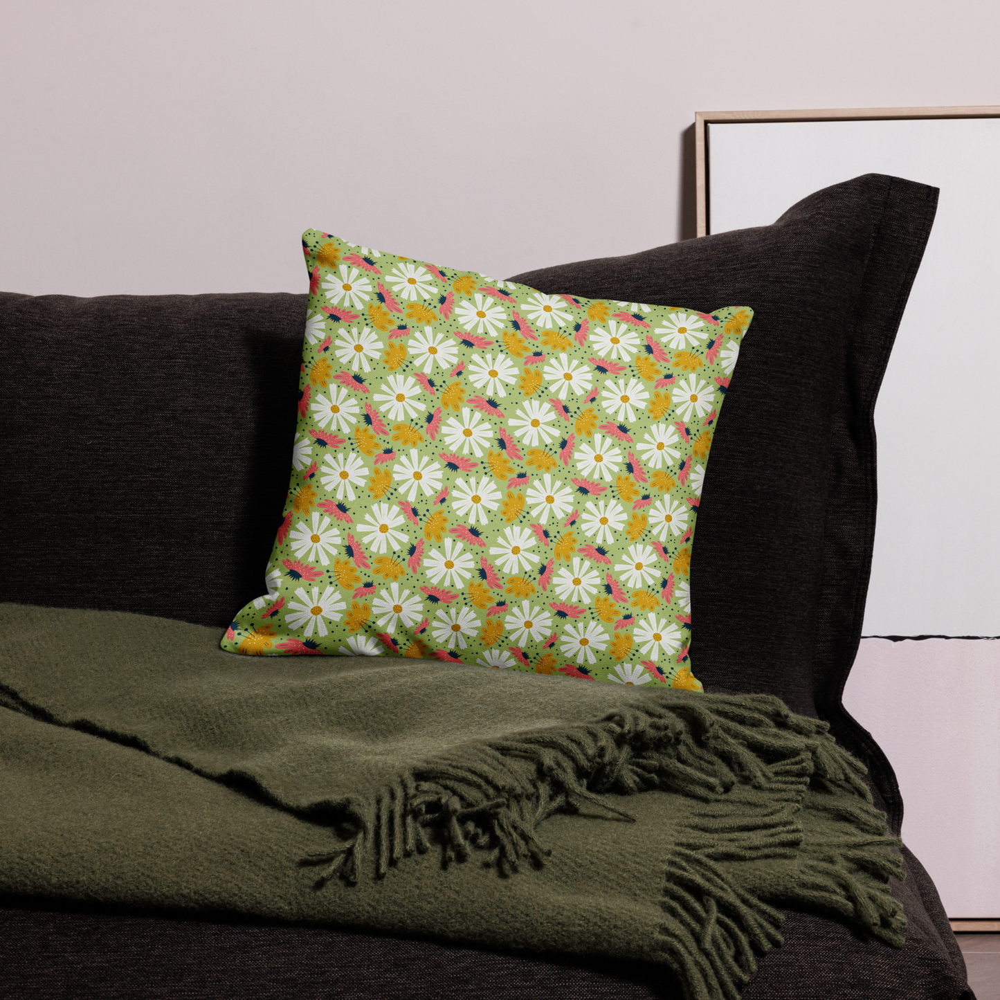 Scandinavian Spring Floral | Seamless Patterns | All-Over Print Premium Pillow - #4