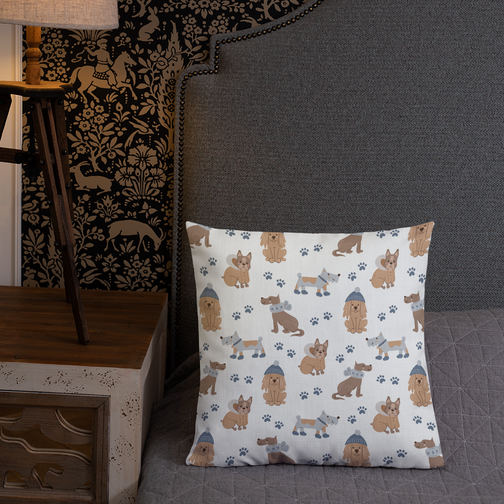 Cozy Dogs | Seamless Patterns | All-Over Print Premium Pillow - #7