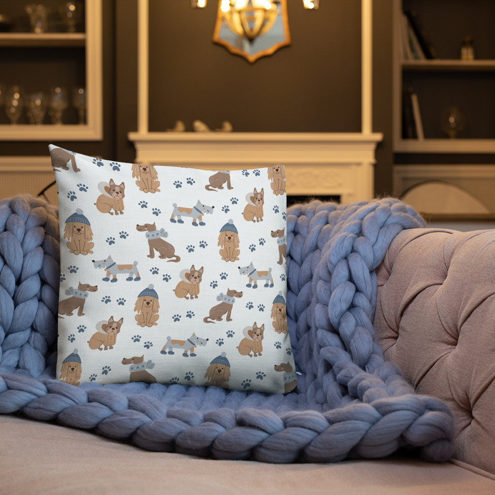 Cozy Dogs | Seamless Patterns | All-Over Print Premium Pillow - #7