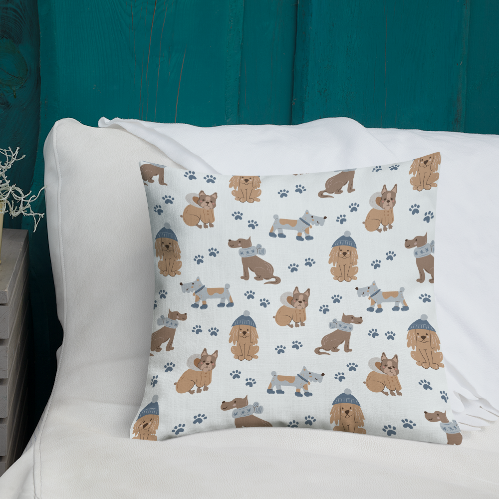 Cozy Dogs | Seamless Patterns | All-Over Print Premium Pillow - #7