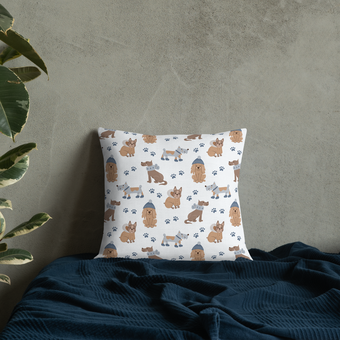 Cozy Dogs | Seamless Patterns | All-Over Print Premium Pillow - #7