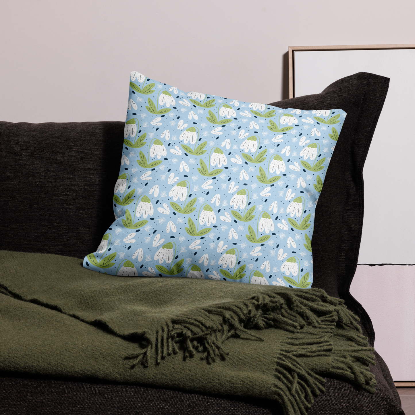Scandinavian Spring Floral | Seamless Patterns | All-Over Print Premium Pillow - #3