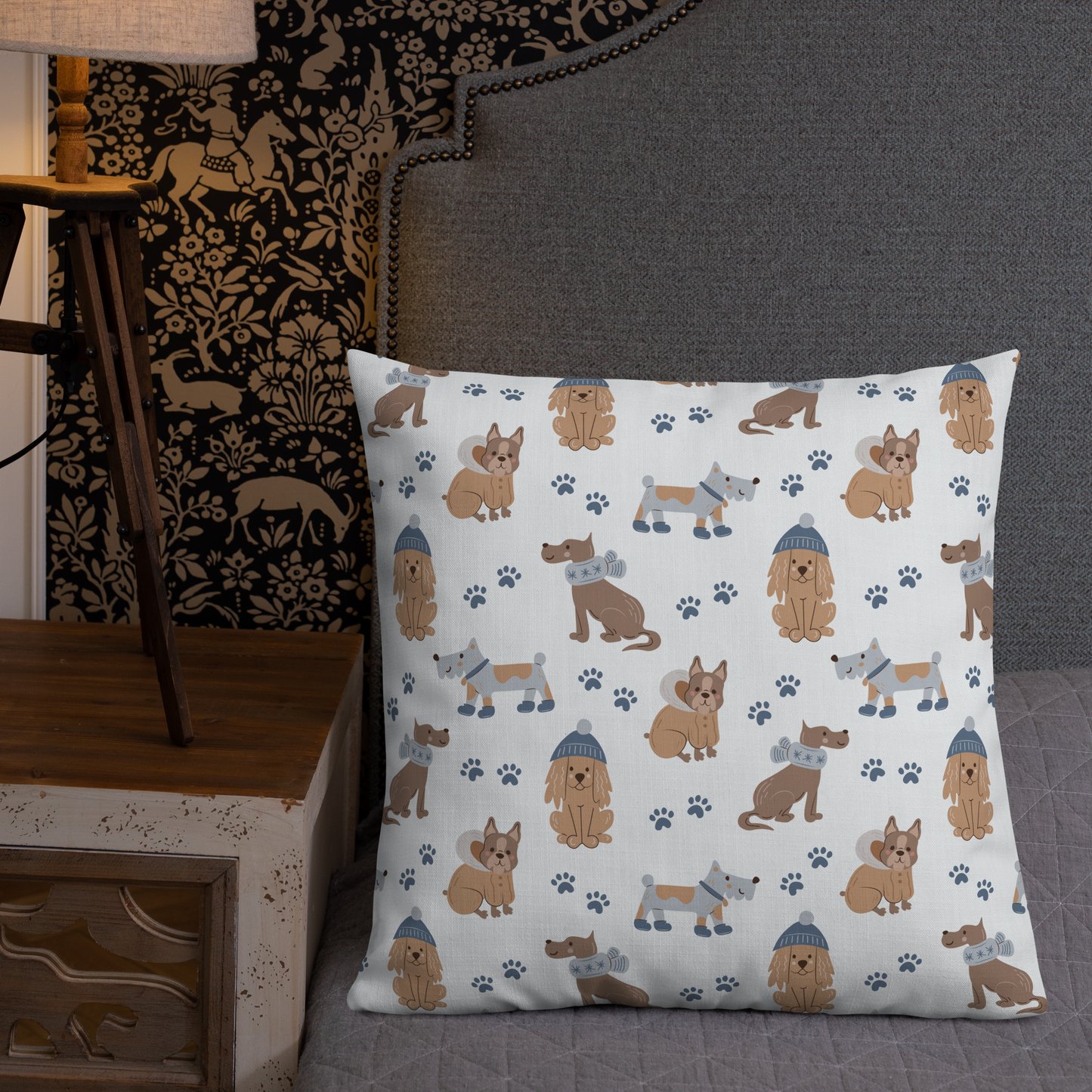 Cozy Dogs | Seamless Patterns | All-Over Print Premium Pillow - #7