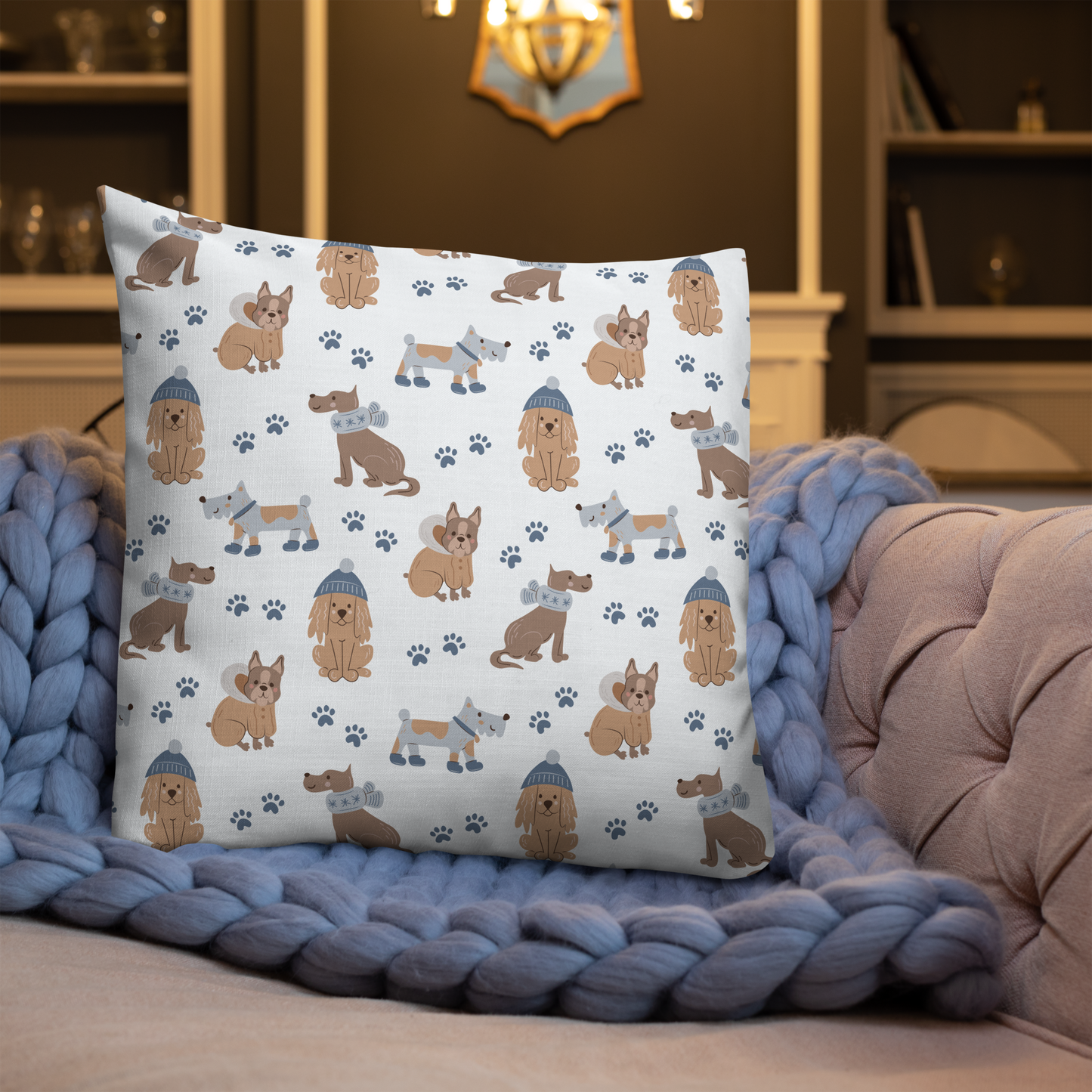 Cozy Dogs | Seamless Patterns | All-Over Print Premium Pillow - #7