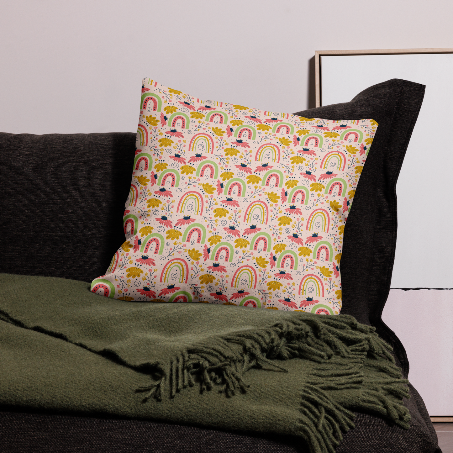 Scandinavian Spring Floral | Seamless Patterns | All-Over Print Premium Pillow - #7