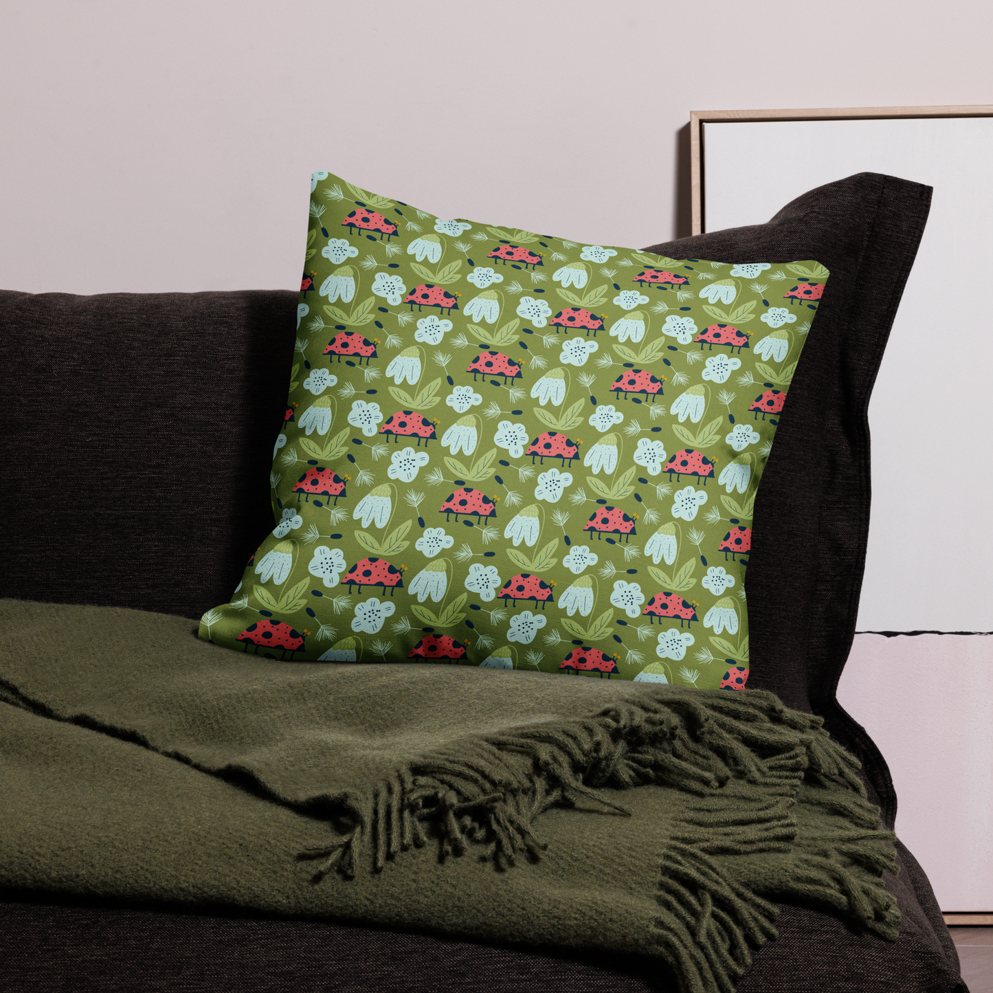 Scandinavian Spring Floral | Seamless Patterns | All-Over Print Premium Pillow - #5
