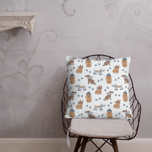 Cozy Dogs | Seamless Patterns | All-Over Print Premium Pillow - #7