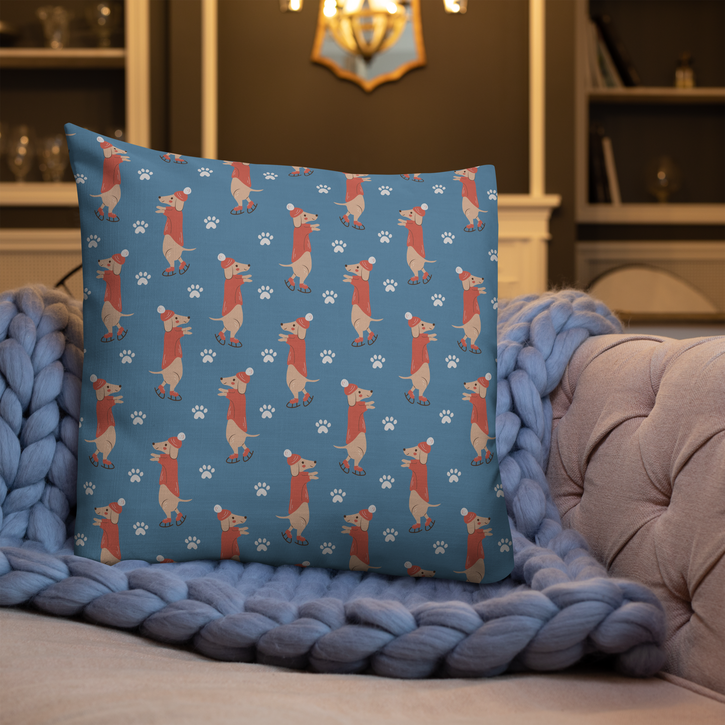 Cozy Dogs | Seamless Patterns | All-Over Print Premium Pillow - #6