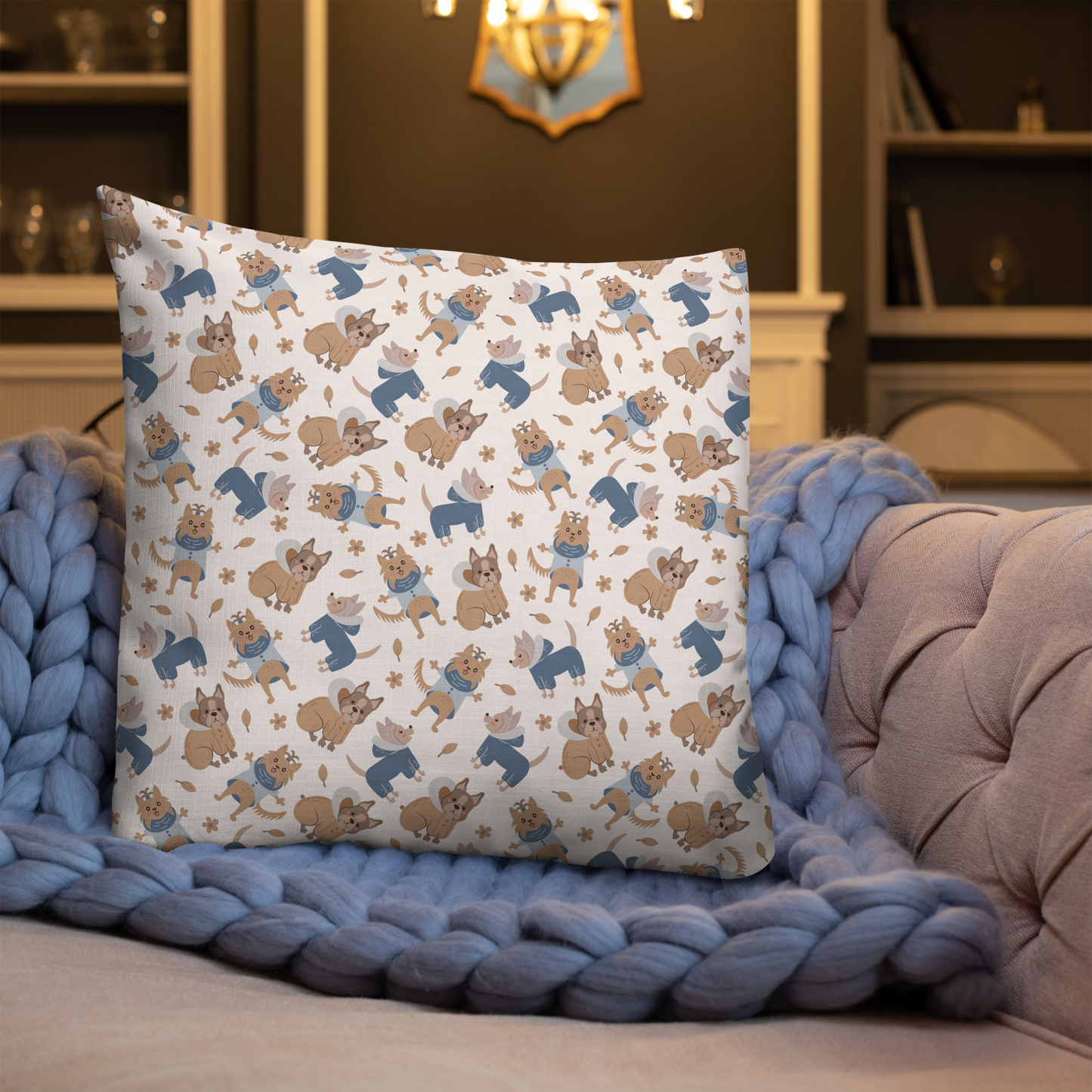 Cozy Dogs | Seamless Patterns | All-Over Print Premium Pillow - #8