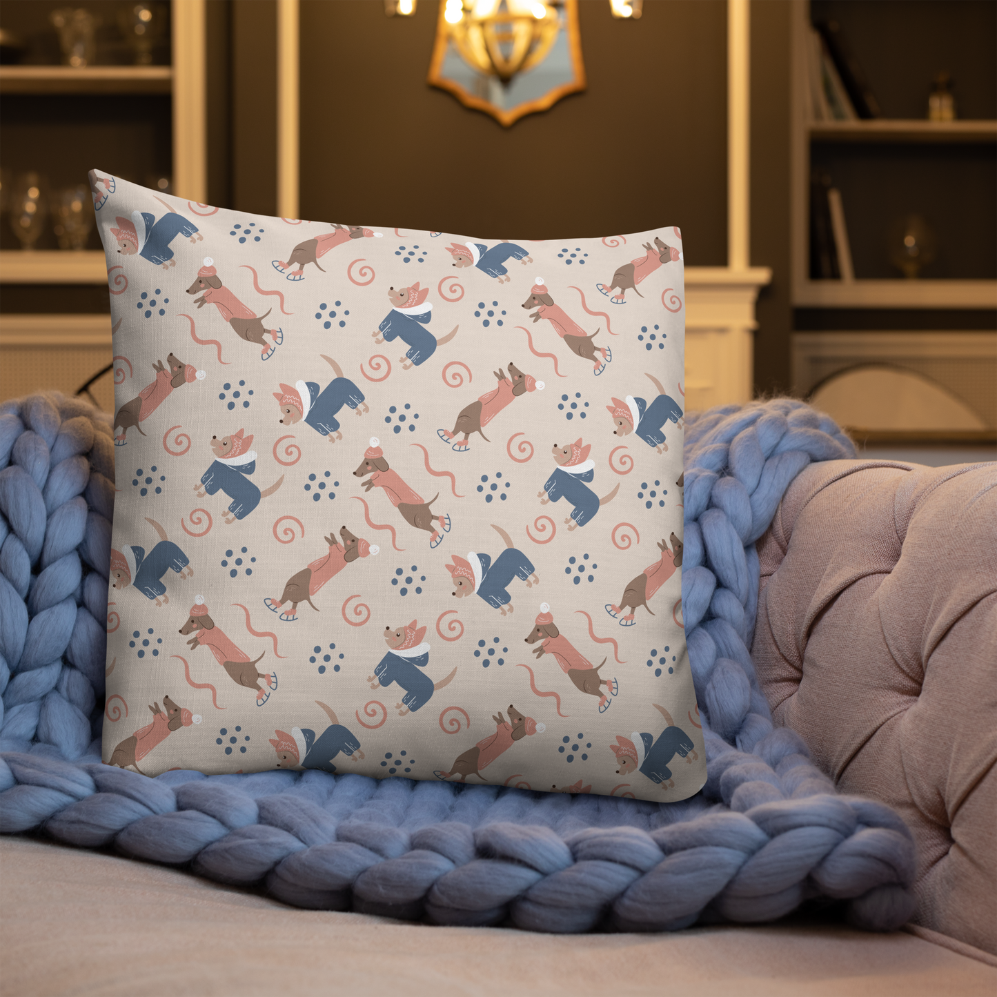 Cozy Dogs | Seamless Patterns | All-Over Print Premium Pillow - #12