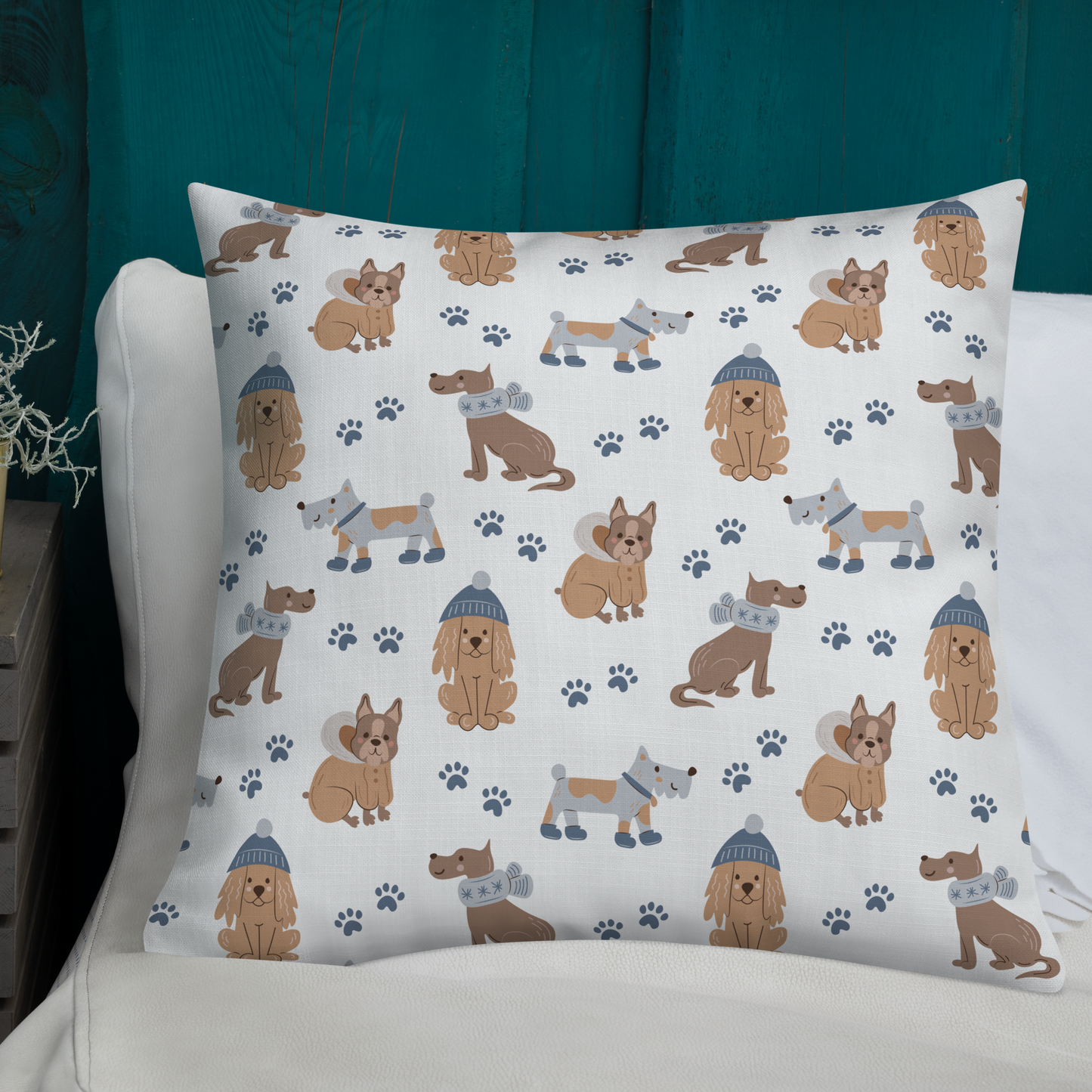 Cozy Dogs | Seamless Patterns | All-Over Print Premium Pillow - #7