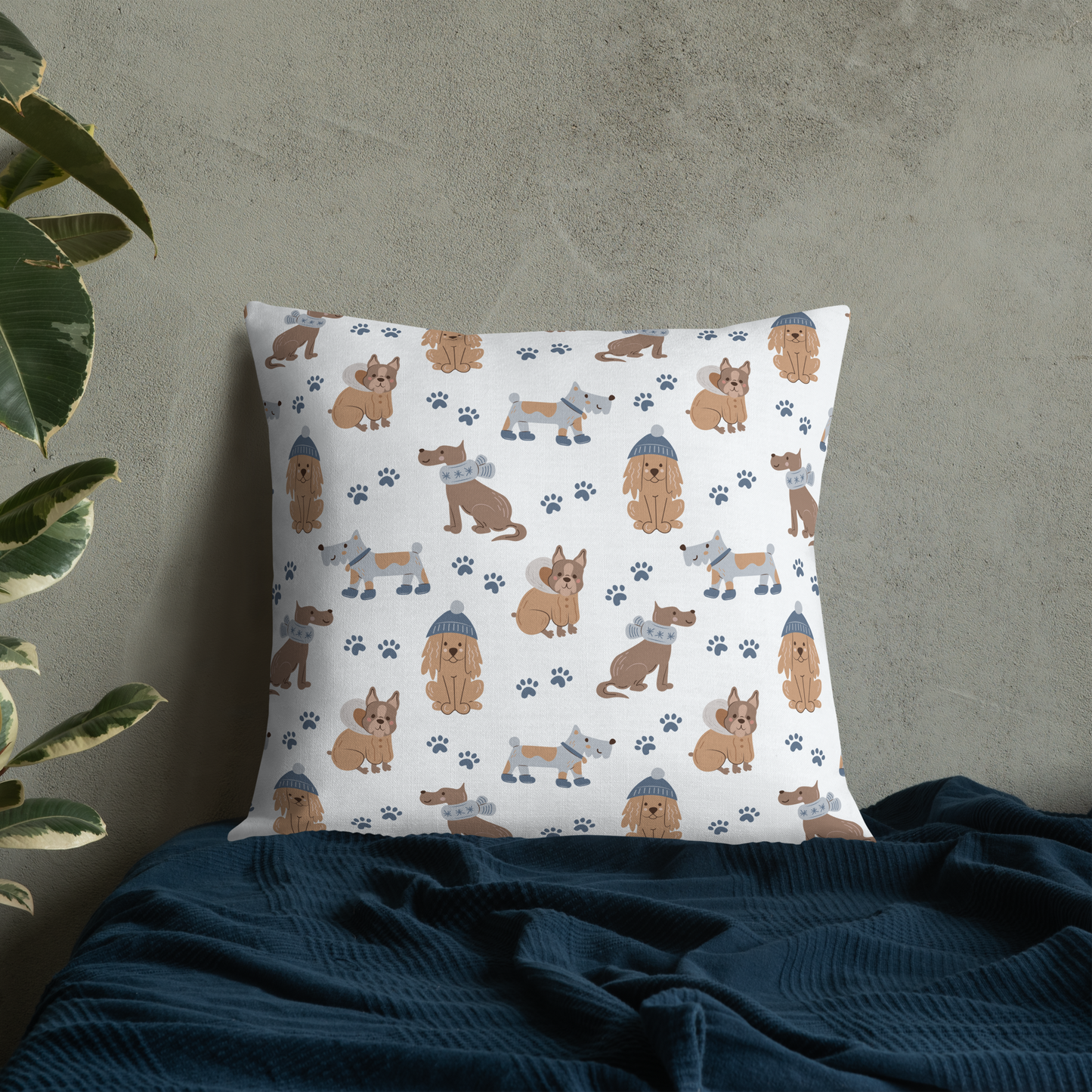 Cozy Dogs | Seamless Patterns | All-Over Print Premium Pillow - #7