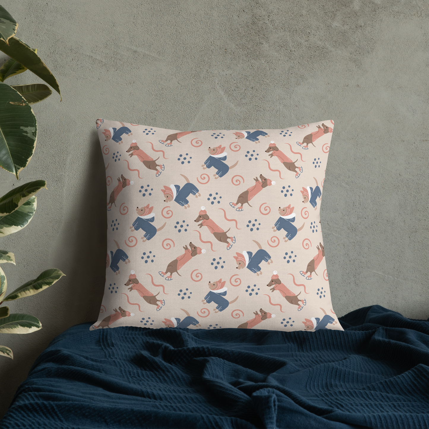 Cozy Dogs | Seamless Patterns | All-Over Print Premium Pillow - #12