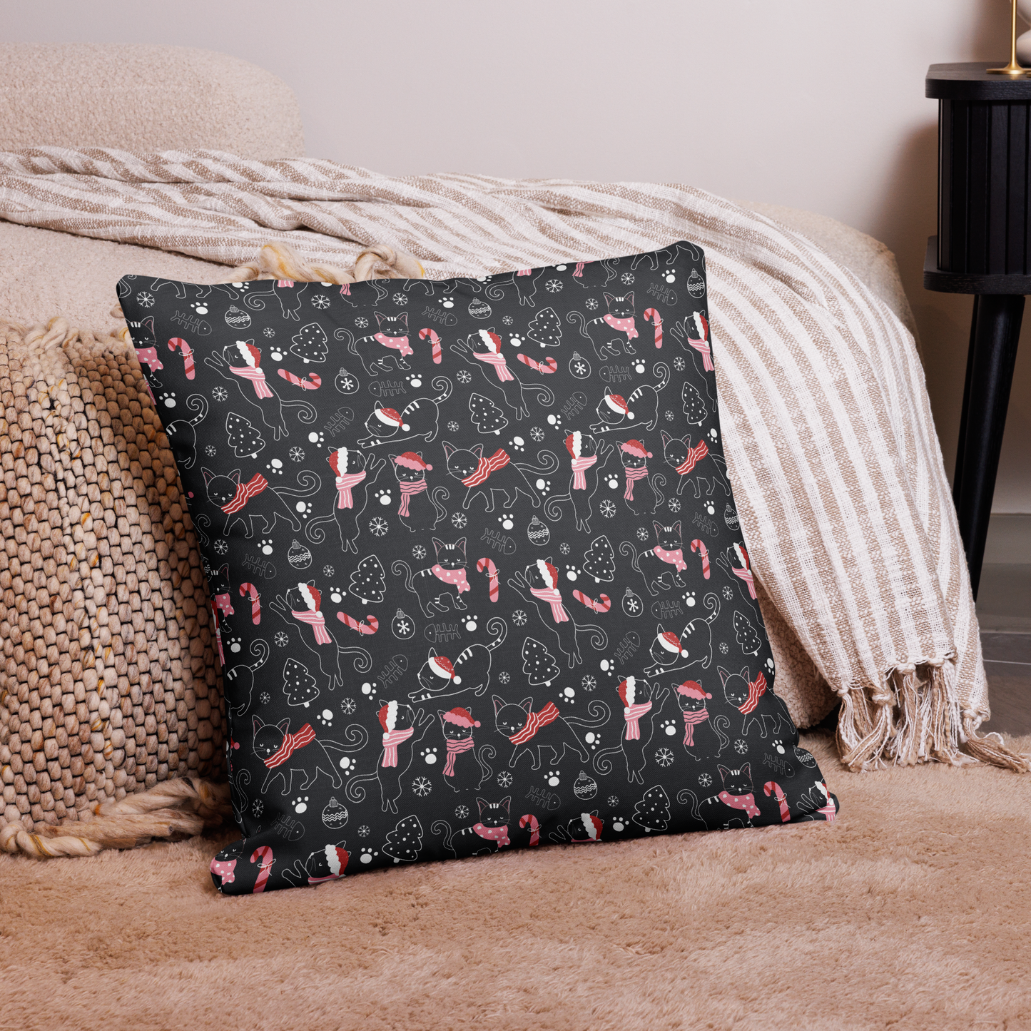 Winter Christmas Cat | Seamless Patterns | All-Over Print Premium Pillow Case - #4