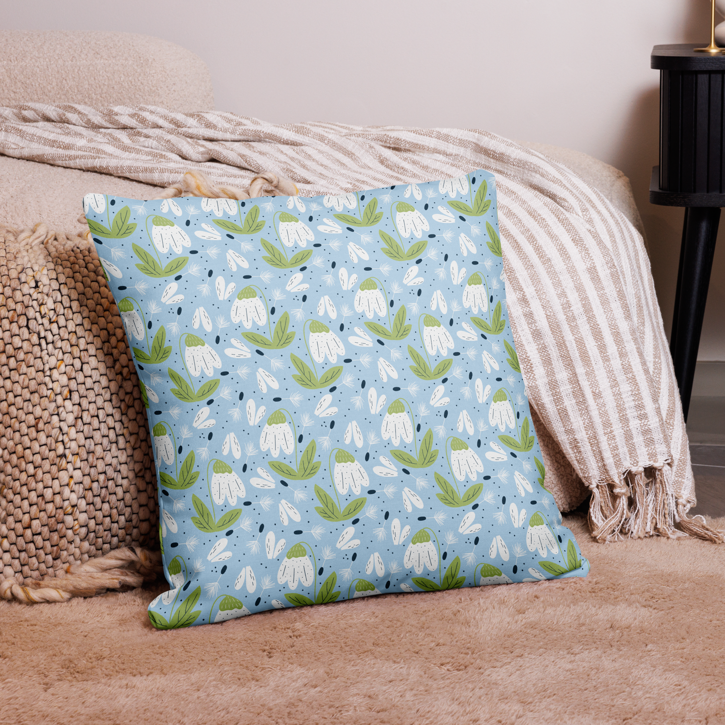 Scandinavian Spring Floral | Seamless Patterns | All-Over Print Premium Pillow Case - #3