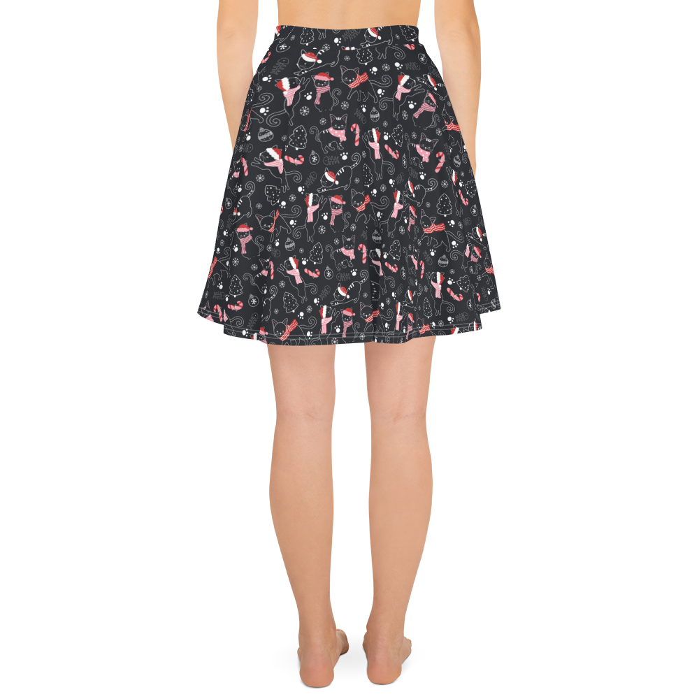 Winter Christmas Cat | Seamless Patterns | All-Over Print Skater Skirt - #4