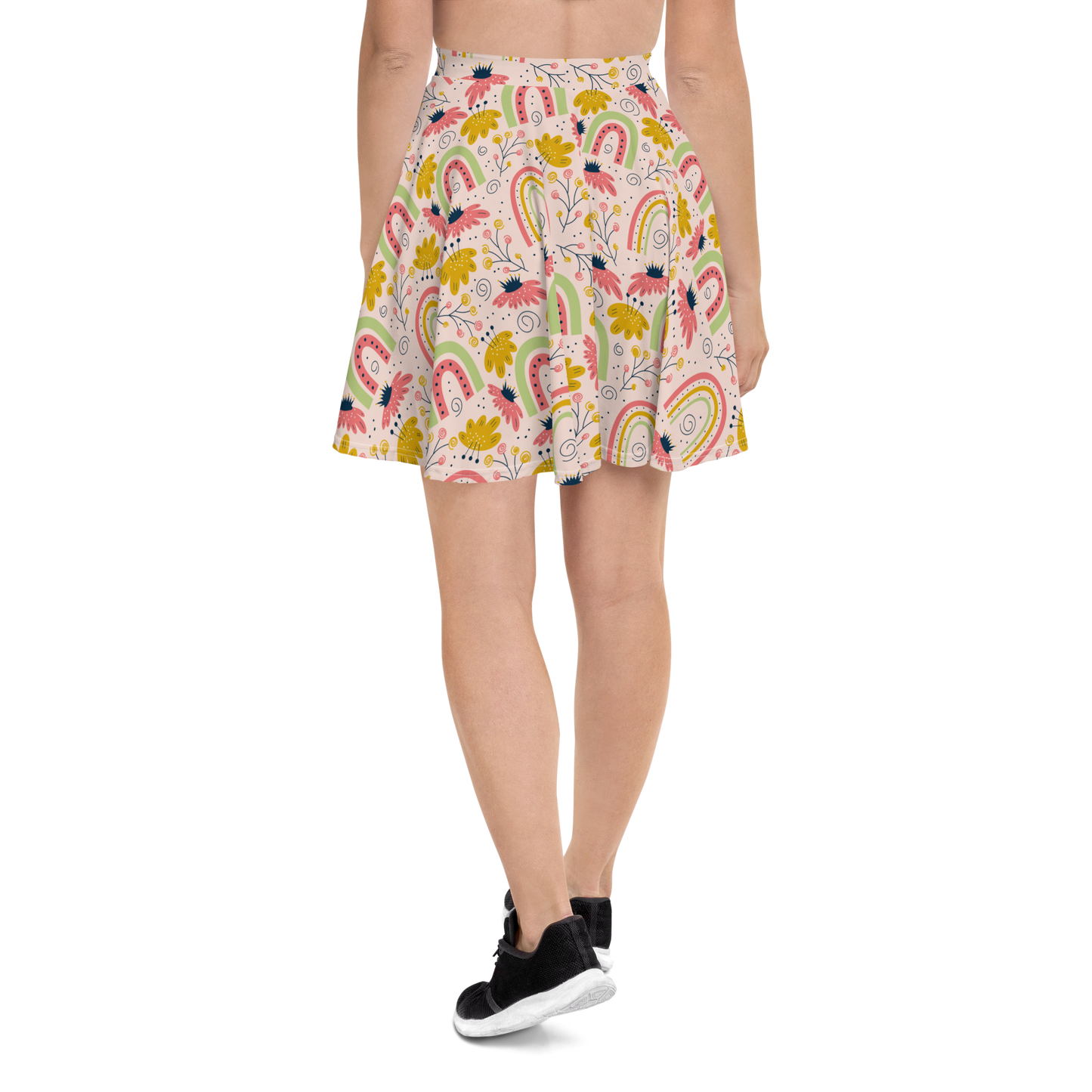Scandinavian Spring Floral | Seamless Patterns | All-Over Print Skater Skirt - #7