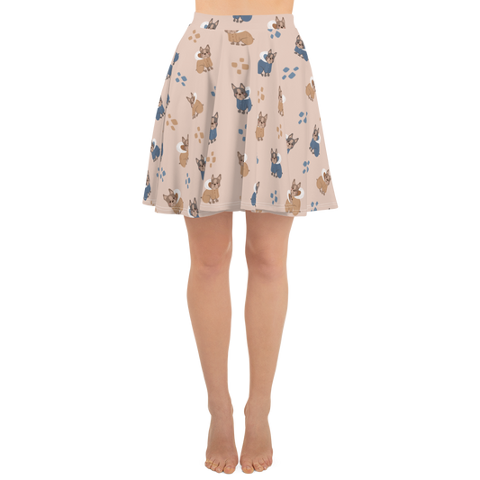 Cozy Dogs | Seamless Patterns | All-Over Print Skater Skirt - #11