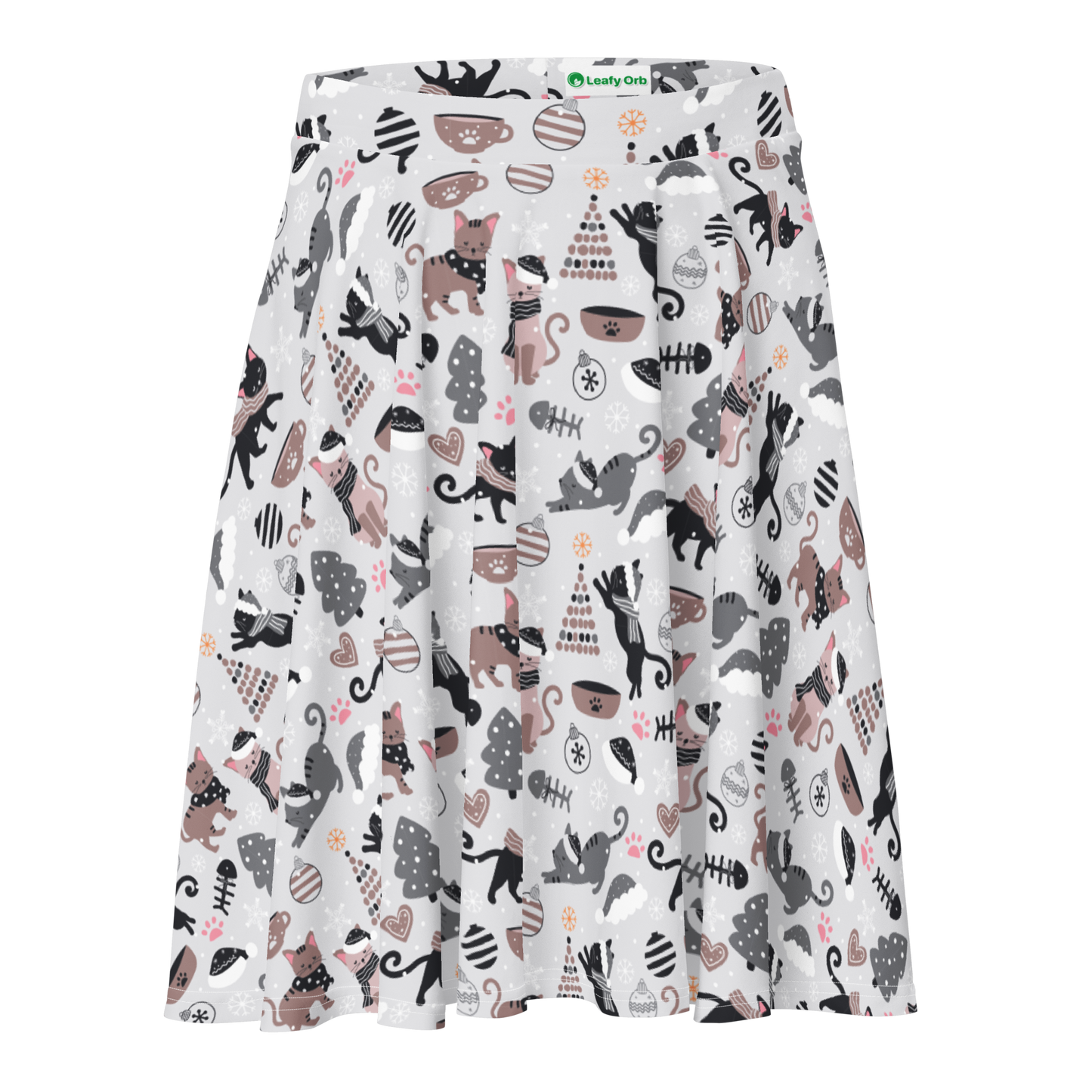 Winter Christmas Cat | Seamless Patterns | All-Over Print Skater Skirt - #6