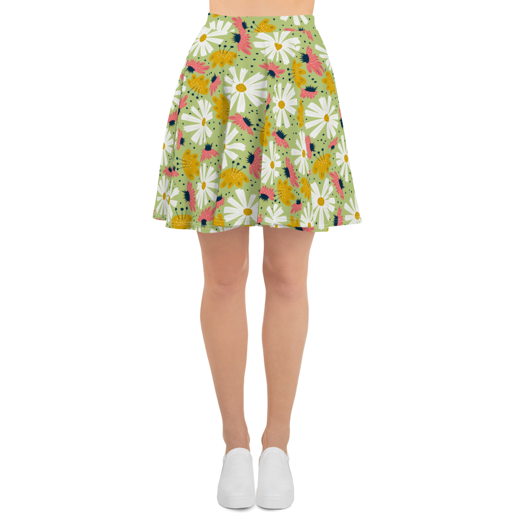 Scandinavian Spring Floral | Seamless Patterns | All-Over Print Skater Skirt - #4