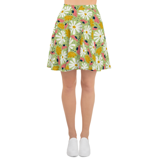 Scandinavian Spring Floral | Seamless Patterns | All-Over Print Skater Skirt - #4