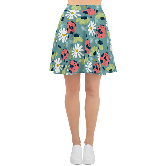 Scandinavian Spring Floral | Seamless Patterns | All-Over Print Skater Skirt - #2