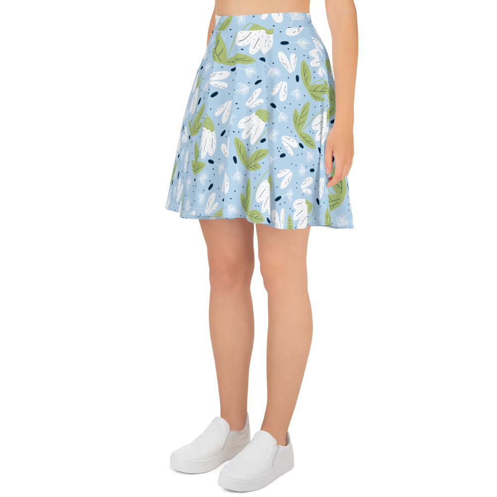 Scandinavian Spring Floral | Seamless Patterns | All-Over Print Skater Skirt - #3