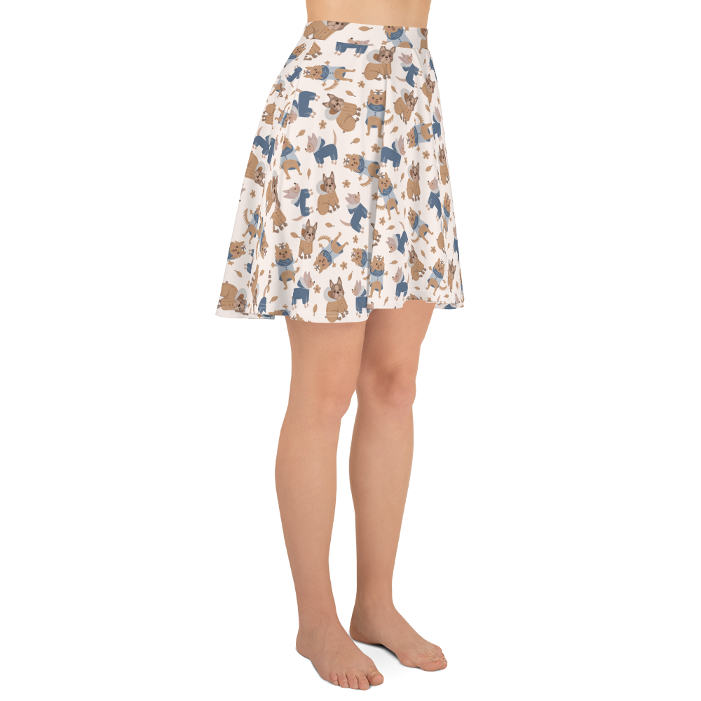 Cozy Dogs | Seamless Patterns | All-Over Print Skater Skirt - #8