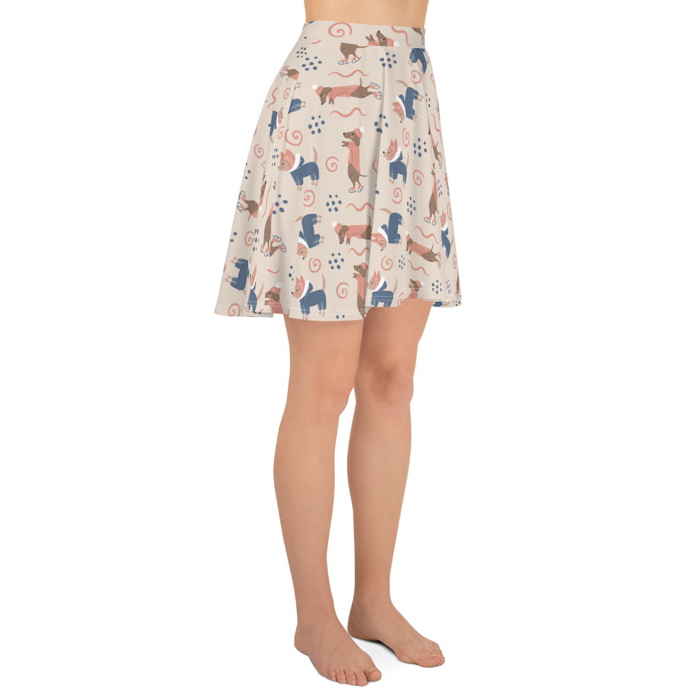 Cozy Dogs | Seamless Patterns | All-Over Print Skater Skirt - #12