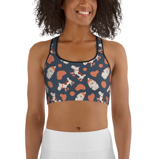 Cozy Dogs | Seamless Patterns | All-Over Print Sports Bra - #5