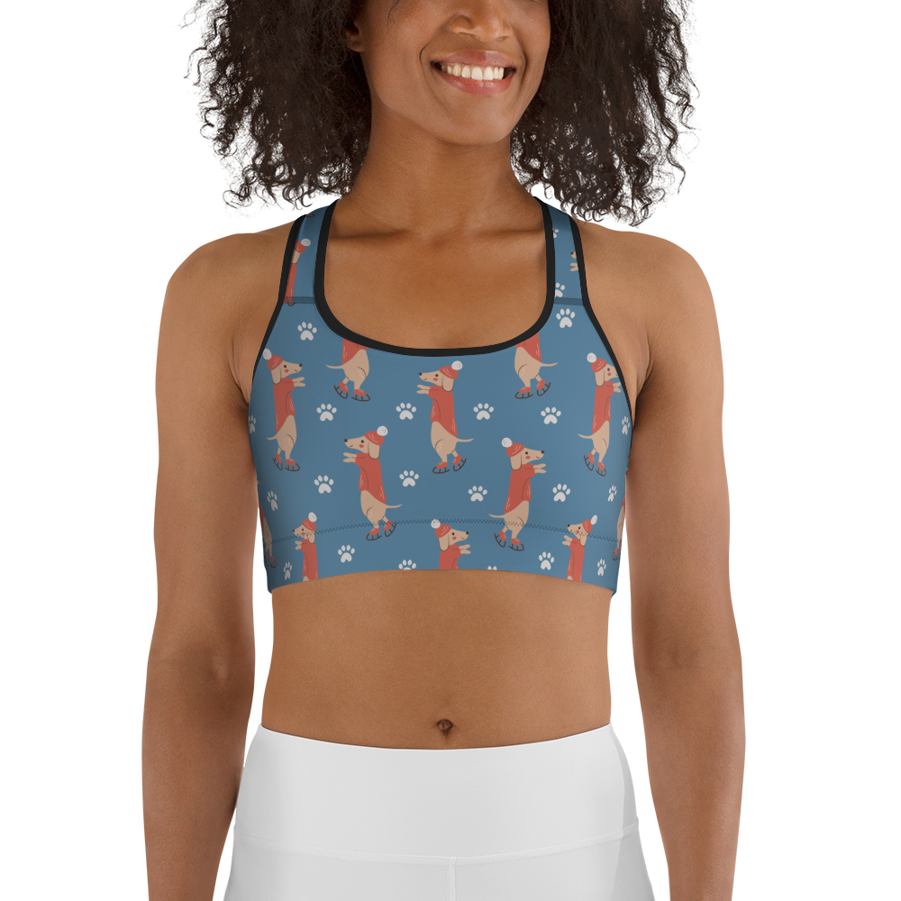 Cozy Dogs | Seamless Patterns | All-Over Print Sports Bra - #6