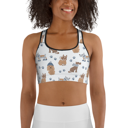 Cozy Dogs | Seamless Patterns | All-Over Print Sports Bra - #7