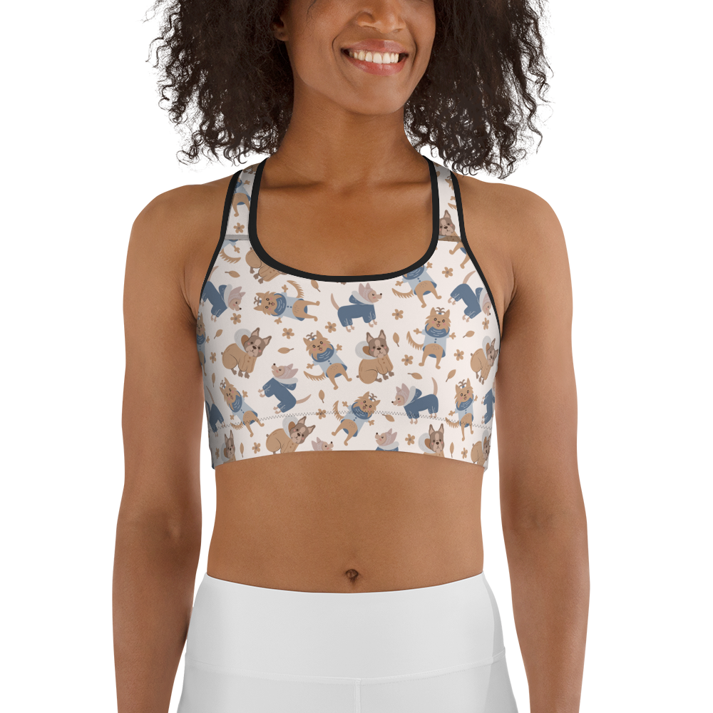 Cozy Dogs | Seamless Patterns | All-Over Print Sports Bra - #8