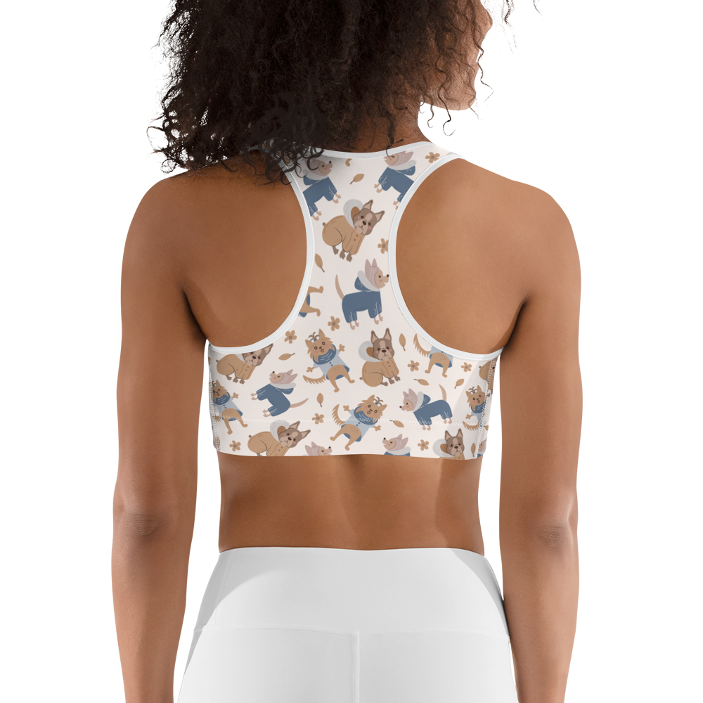 Cozy Dogs | Seamless Patterns | All-Over Print Sports Bra - #8