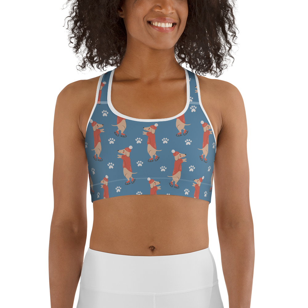 Cozy Dogs | Seamless Patterns | All-Over Print Sports Bra - #6