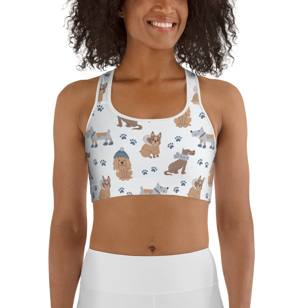 Cozy Dogs | Seamless Patterns | All-Over Print Sports Bra - #7