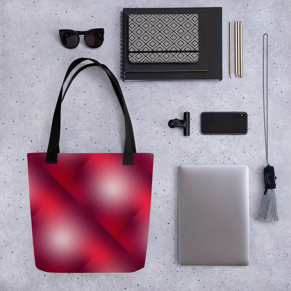 Black & Red | Colorful Patterns | All-Over Print Tote - #18
