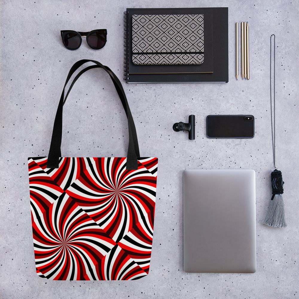 Black & Red | Colorful Patterns | All-Over Print Tote - #20