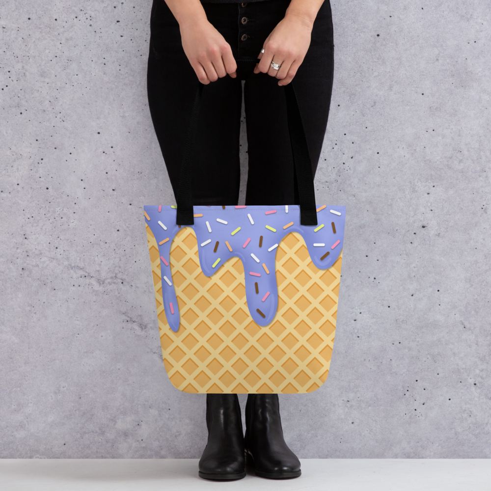 Ice Cream Waffle Cone | Foody Theme | All-Over Print Tote - #4