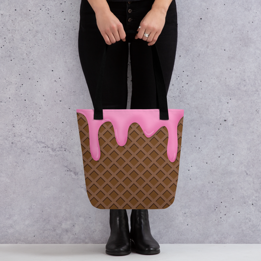 Ice Cream Waffle Cone | Foody Theme | All-Over Print Tote - #5