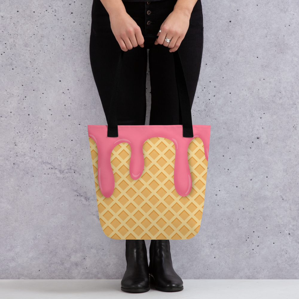 Ice Cream Waffle Cone | Foody Theme | All-Over Print Tote - #11